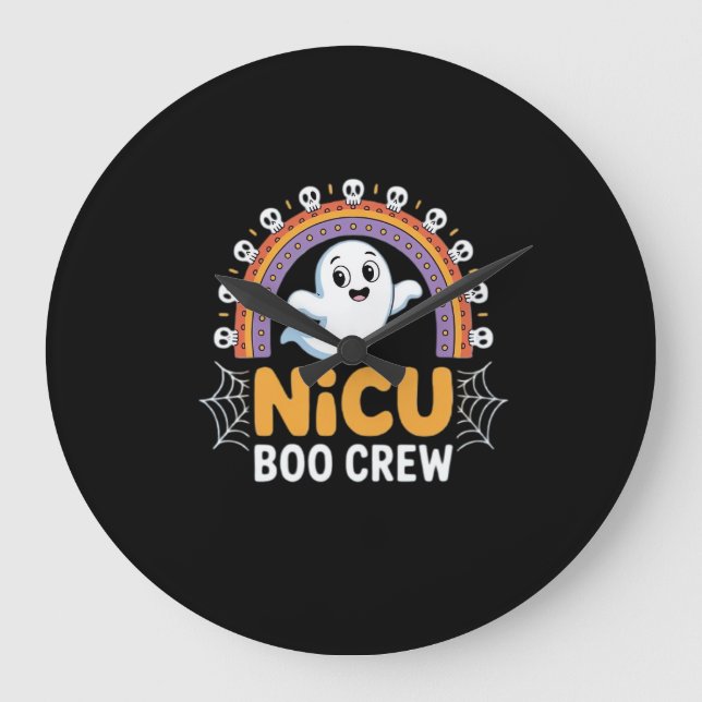 Boo Crew Nurse Halloween for Nurses Ghost Essentia Large Clock (Front)