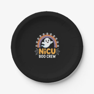 Boo Crew Nurse Halloween for Nurses Ghost Essentia Paper Plate
