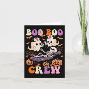 Boo Crew Nurse Halloween Ghost Skeleton Nurses Rn Card