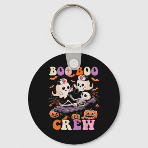 Boo Crew Nurse Halloween Ghost Skeleton Nurses Rn Key Ring