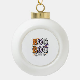 Boo Crew Nurse Halloween Vintage Shirt Design_1 Ceramic Ball Christmas Ornament