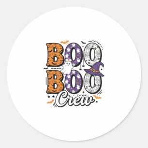 Boo Crew Nurse Halloween Vintage Shirt Design_1 Classic Round Sticker