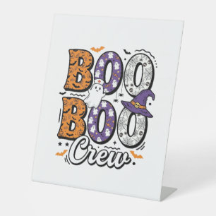 Boo Crew Nurse Halloween Vintage Shirt Design_1 Pedestal Sign