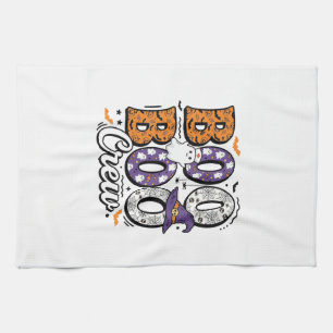 Boo Crew Nurse Halloween Vintage Shirt Design_1 Tea Towel