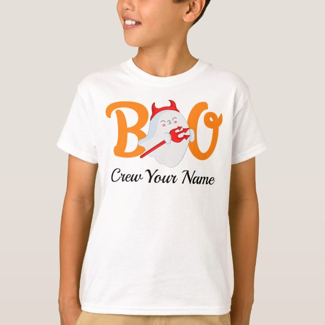 Boo Crew Orange Halloween Family Matching T-Shirt (Front)