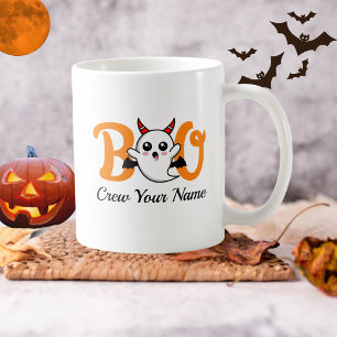 Boo Crew Orange Halloween Family Personalised Coffee Mug