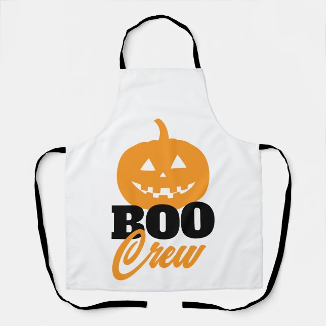 BOO crew pumpkin halloween Apron (Front)