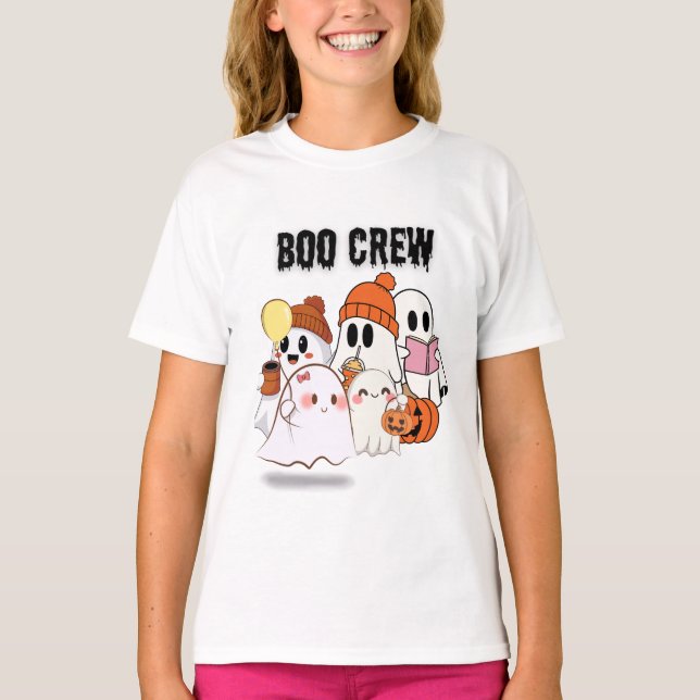 Boo Crew Shirt | Cute Ghost Squad Halloween  (Front)