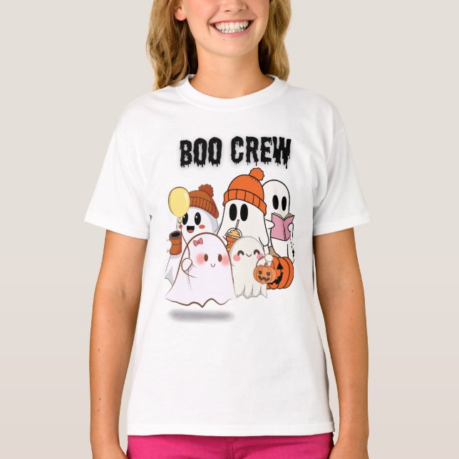 Boo Crew Shirt | Cute Ghost Squad Halloween  (Front)