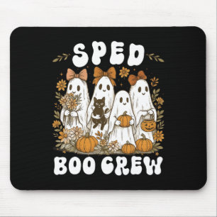 Boo Crew Sped Teacher Wildflower Halloween Ghost P Mouse Mat