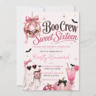 Boo Crew Spooky Chic Sweet Sixteen Invitation