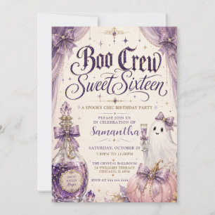 Boo Crew Spooky Chic Sweet Sixteen Invitation