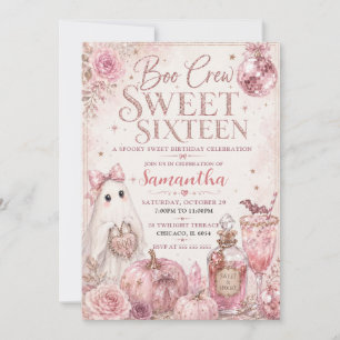 Boo Crew Spooky Sweet Sixteen Party Invitation