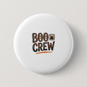 Boo Crew Vintage Halloween Engraving Shirt Design_ 6 Cm Round Badge