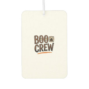 Boo Crew Vintage Halloween Engraving Shirt Design_ Car Air Freshener