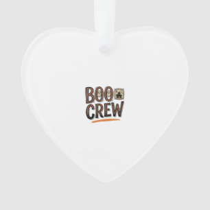 Boo Crew Vintage Halloween Engraving Shirt Design_ Ornament