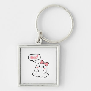 Boo! Cute Boo Minimal Clean Key Ring