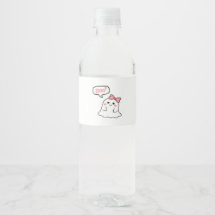 Boo! Cute Boo Minimal Clean Water Bottle Label
