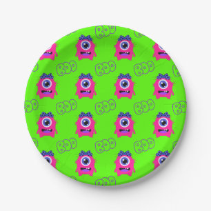 Boo! Cute Funny Spooky Monsters Halloween Paper Plate