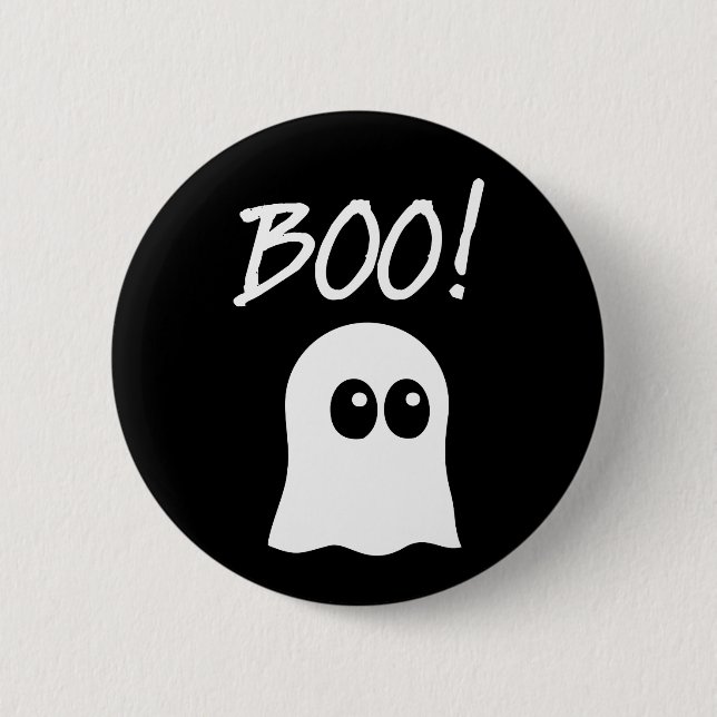 Boo ! Cute Ghost 6 Cm Round Badge (Front)