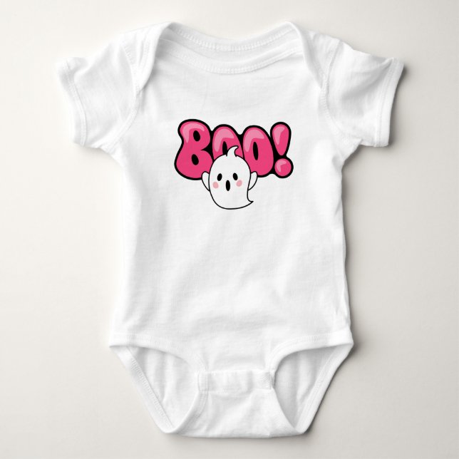 Boo Cute Ghost  Baby Bodysuit (Front)