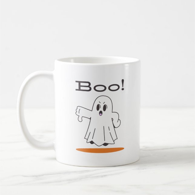 Boo! Cute Ghost Funny Halloween Classic Mug (Left)