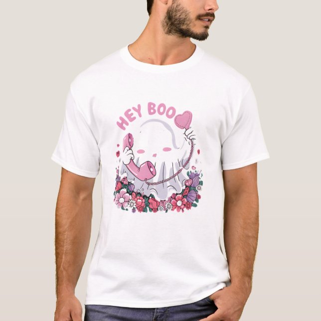 Boo Cute Ghost Funny Halloween T-Shirt (Front)