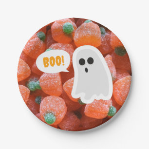 BOO! Cute Ghost Halloween Paper Plate