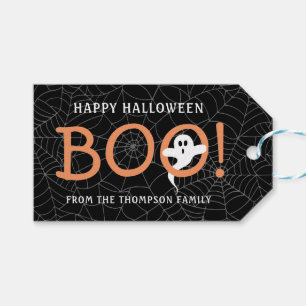 BOO! Cute Ghost Halloween Spiderwebs Party Favour Gift Tags