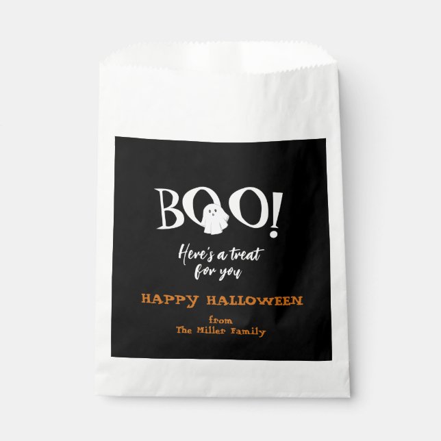 BOO Cute ghost Halloween treat Favour bags (Front)