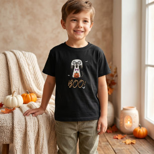 BOO Cute Ghost Kids Halloween Party T-Shirt