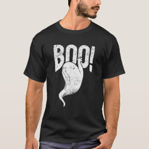 Boo Cute Ghost Saying Ghosts Spooky Halloween Squa T-Shirt