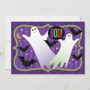 Boo! Cute Ghosts Halloween Party Invitatiion Invitation