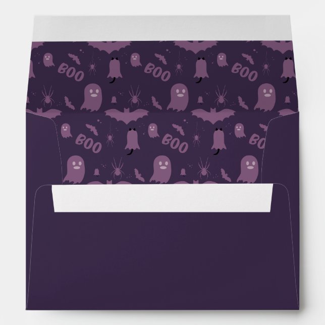Boo Cute Halloween Pattern Envelope (Back (Bottom))