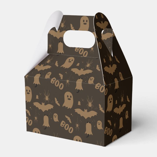 Boo Cute Halloween Pattern Favour Box (Front Side)