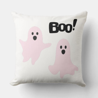 Boo Cute Halloween Pink Ghosts Spooky Cushion