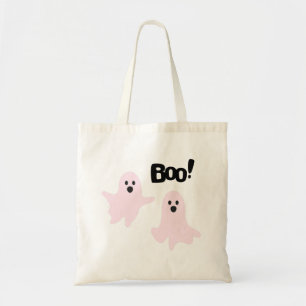 Boo Cute Halloween Pink Ghosts Spooky Tote Bag