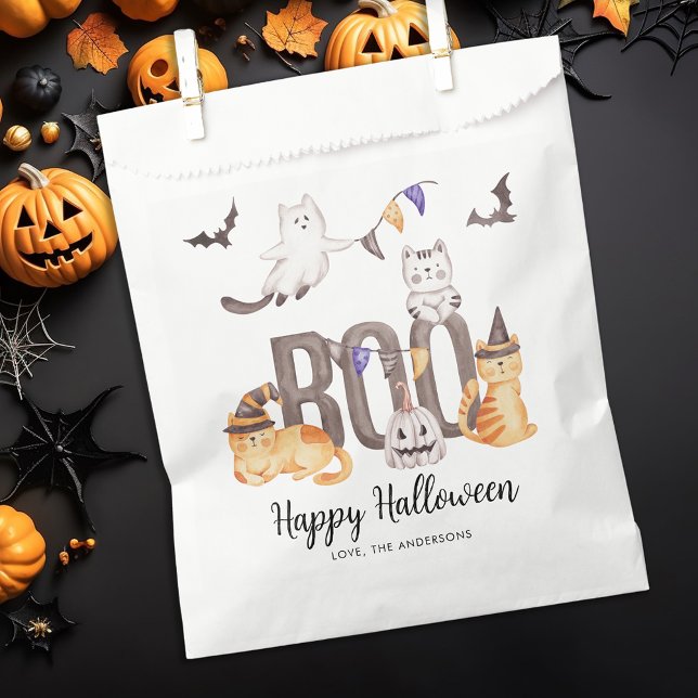Boo Cute Happy Halloween Cats Ghosts Pumpkin Kid's Favour Bags (Creator Uploaded)