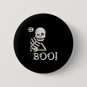 Boo! Cute Hiding Peekaboo Scary Kids Halloween Ske 6 Cm Round Badge