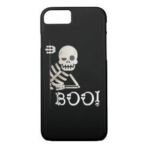 Boo! Cute Hiding Peekaboo Scary Kids Halloween Ske iPhone 8/7 Case