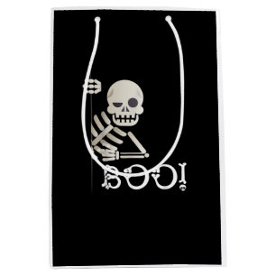 Boo! Cute Hiding Peekaboo Scary Kids Halloween Ske Medium Gift Bag