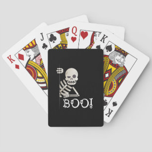 Boo! Cute Hiding Peekaboo Scary Kids Halloween Ske Playing Cards
