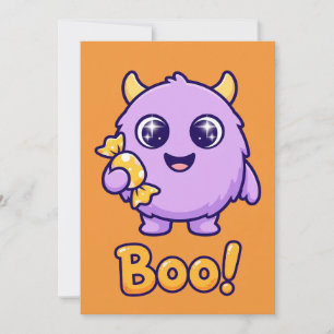 Boo Cute Monster Kids Halloween Party Invitation