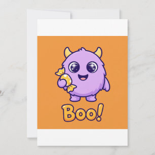 Boo Cute Monster Kids Halloween Party Invite