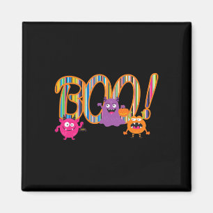 Boo! Cute Monsters Funny Whimsical Halloween Magnet