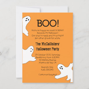 BOO! Cute Not Scary Halloween Party Invites