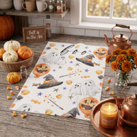 Boo Cute Watercolor Halloween Ghost Pumpkin Patter
