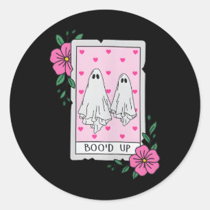 Boo’d Up Ghost Tarot Halloween Funny Ghost  Classic Round Sticker