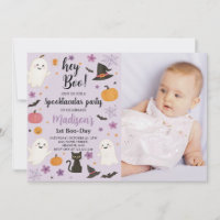 Boo Day 1st Birthday Invitation | Cute Ghost Hey