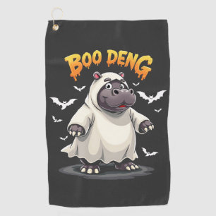 Boo Deng Ghost Baby Pygmy Hippo Moo Deng Halloween Golf Towel